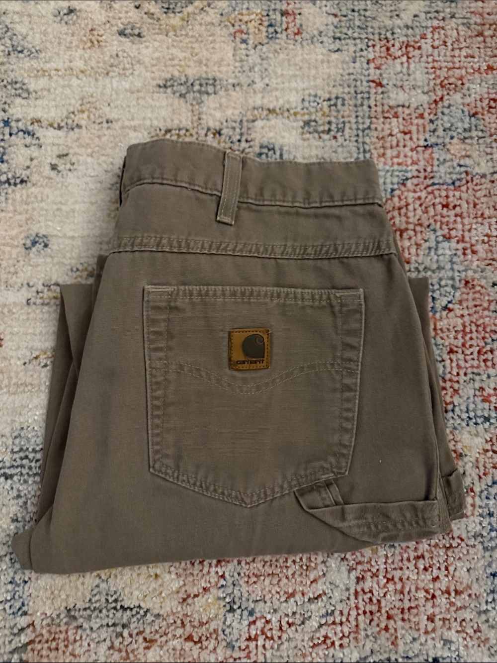 Carhartt Men’s Relaxed Fit Taupe Work Jeans 33x30 Loose Fit